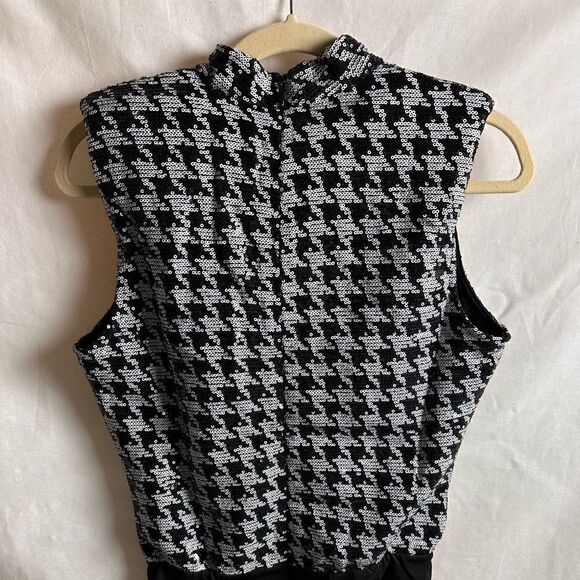 Black and white Sequence houndstooth bodysuit - Picture 10 of 13